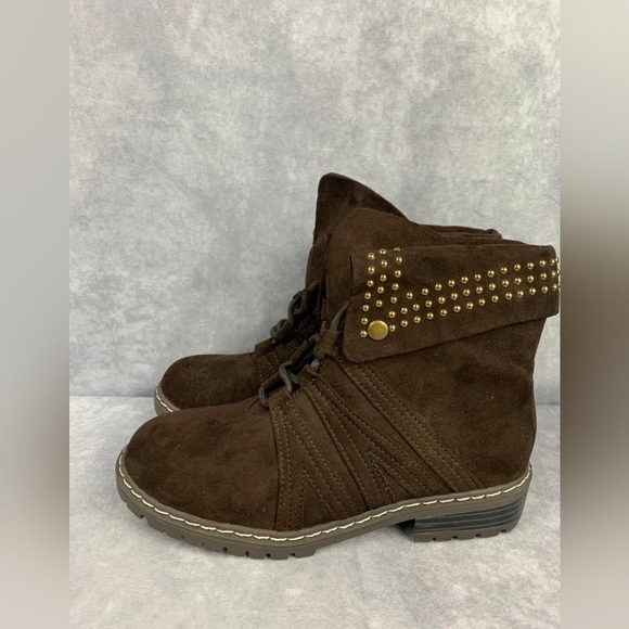 Stuart Weitzman Luge Foldover  Little girl Kids brown  Boots Size 1 - Picture 1 of 7